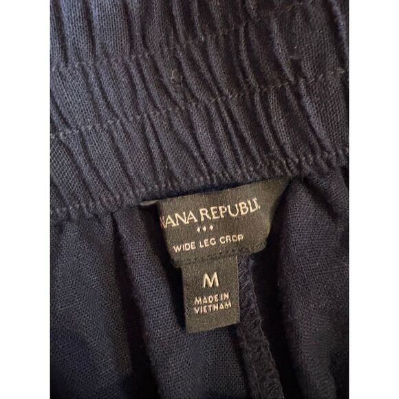 Banana Republic wide leg crop linen blend pants size M - Picture 8 of 9